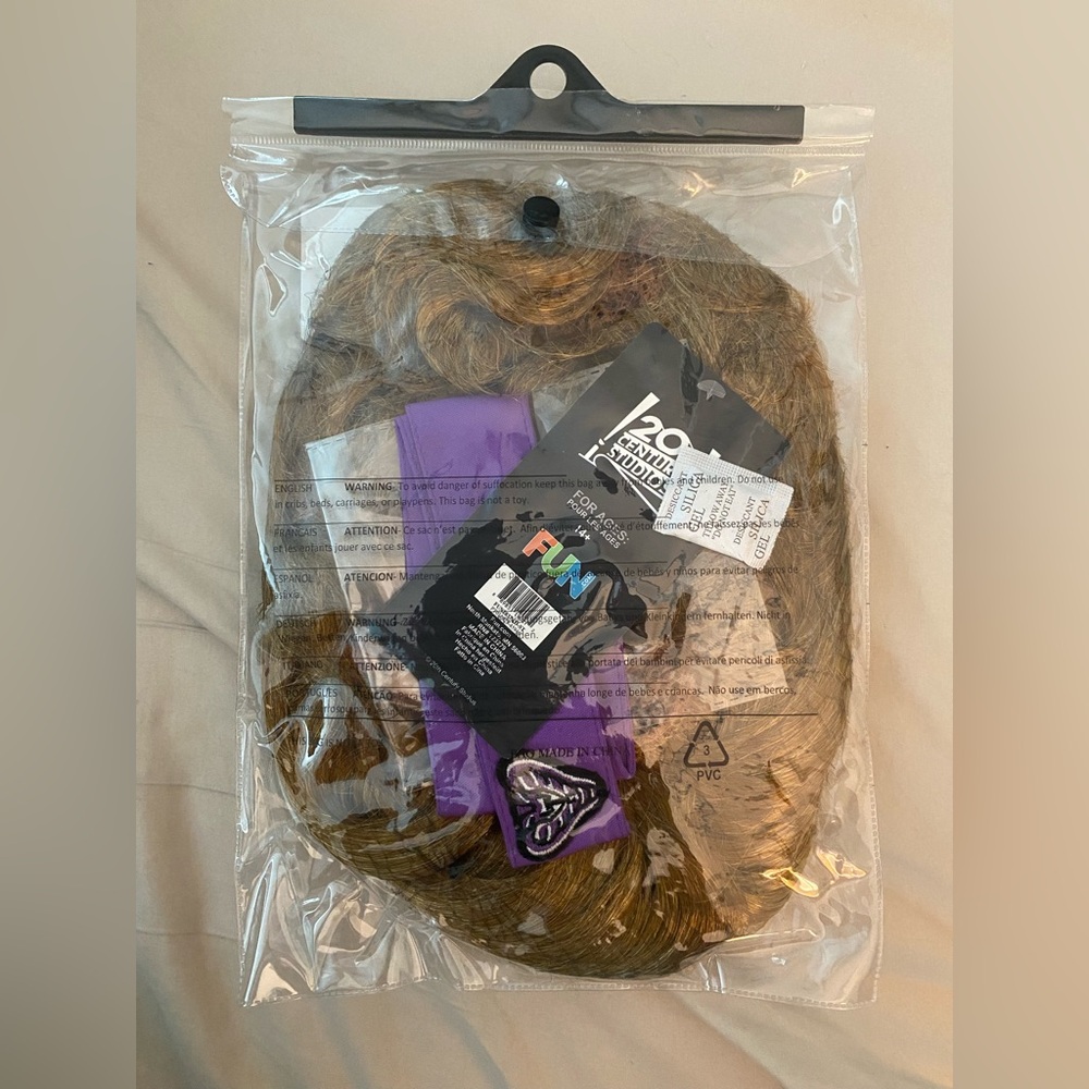 White Goodman Wig and Mustache Costume Kit - Brown - Picture 3 of 3